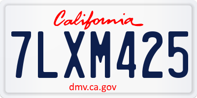CA license plate 7LXM425