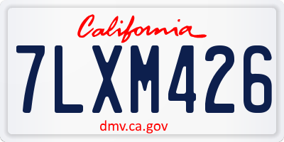 CA license plate 7LXM426