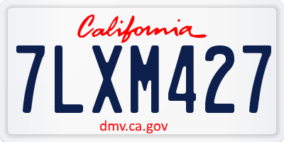 CA license plate 7LXM427