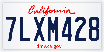 CA license plate 7LXM428