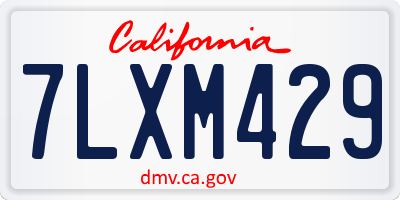 CA license plate 7LXM429
