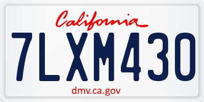 CA license plate 7LXM430