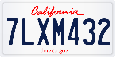 CA license plate 7LXM432