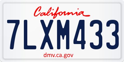 CA license plate 7LXM433