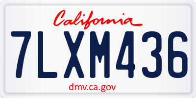 CA license plate 7LXM436