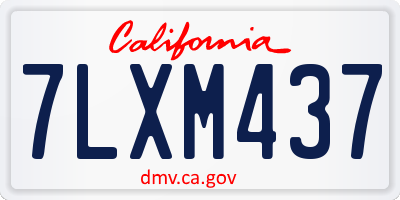 CA license plate 7LXM437