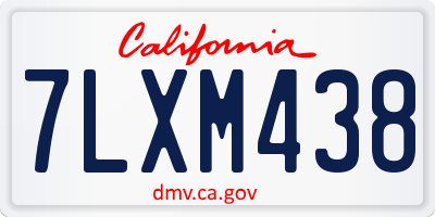 CA license plate 7LXM438