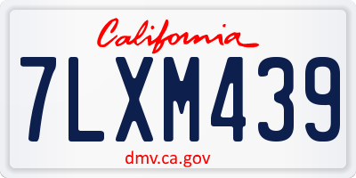 CA license plate 7LXM439