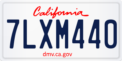 CA license plate 7LXM440