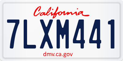CA license plate 7LXM441