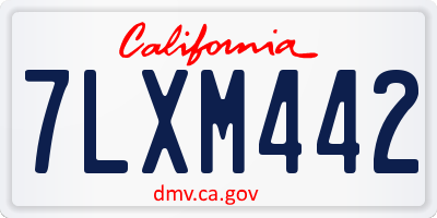 CA license plate 7LXM442