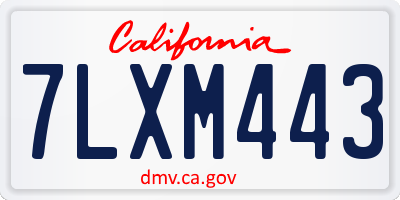 CA license plate 7LXM443