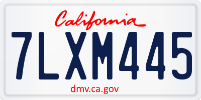 CA license plate 7LXM445