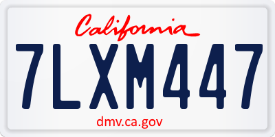 CA license plate 7LXM447