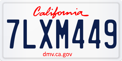 CA license plate 7LXM449