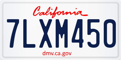 CA license plate 7LXM450