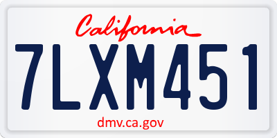 CA license plate 7LXM451