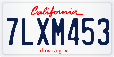 CA license plate 7LXM453