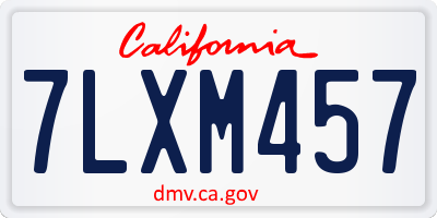 CA license plate 7LXM457