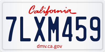 CA license plate 7LXM459
