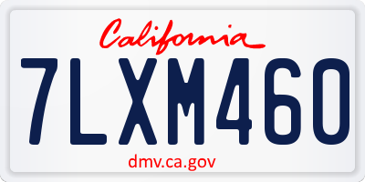 CA license plate 7LXM460