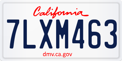 CA license plate 7LXM463