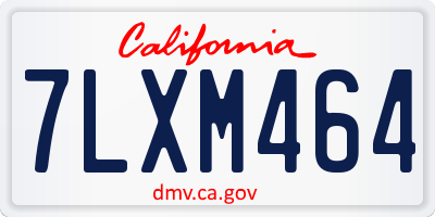 CA license plate 7LXM464