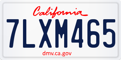 CA license plate 7LXM465