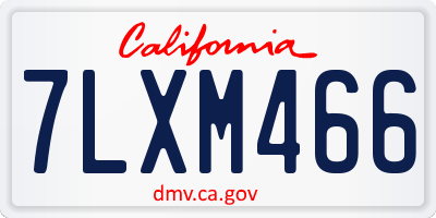 CA license plate 7LXM466