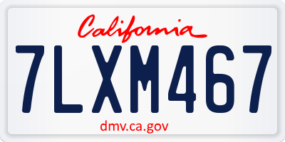 CA license plate 7LXM467