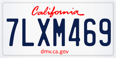 CA license plate 7LXM469