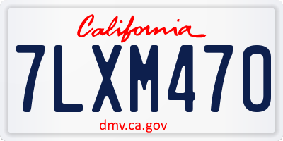 CA license plate 7LXM470