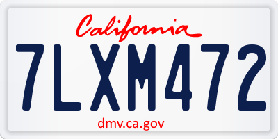 CA license plate 7LXM472