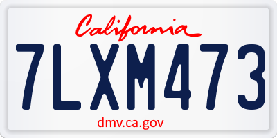 CA license plate 7LXM473