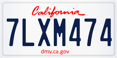 CA license plate 7LXM474