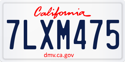 CA license plate 7LXM475