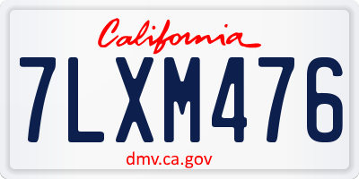 CA license plate 7LXM476