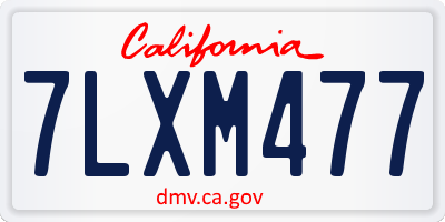 CA license plate 7LXM477