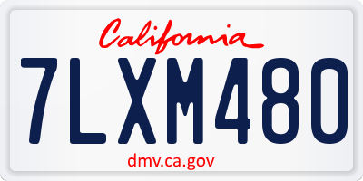 CA license plate 7LXM480