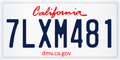 CA license plate 7LXM481