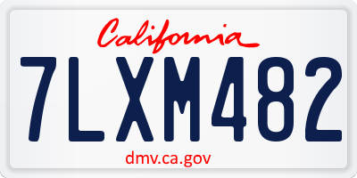 CA license plate 7LXM482
