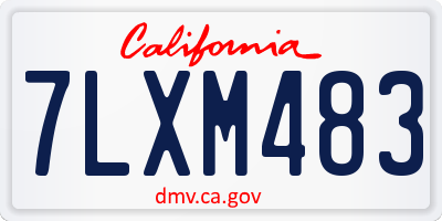 CA license plate 7LXM483