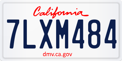 CA license plate 7LXM484