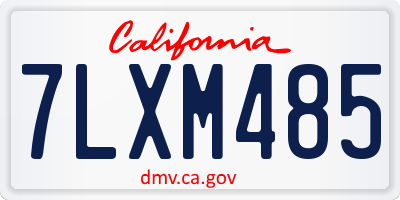 CA license plate 7LXM485