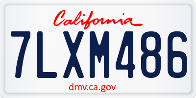 CA license plate 7LXM486