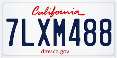 CA license plate 7LXM488