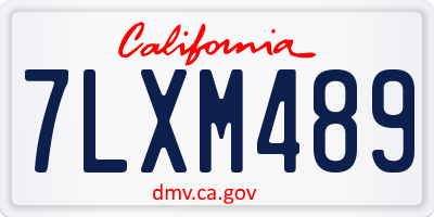 CA license plate 7LXM489