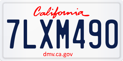 CA license plate 7LXM490