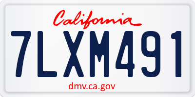 CA license plate 7LXM491