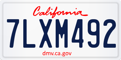 CA license plate 7LXM492